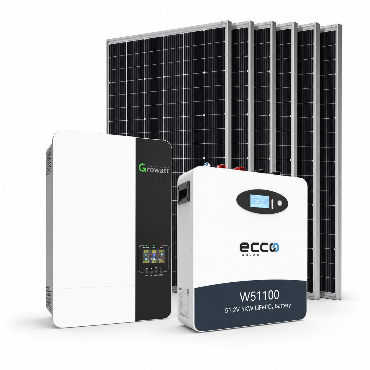 Growatt 5kW Solar System ECCO 5.12kWh Battery 6 × 620W Panels