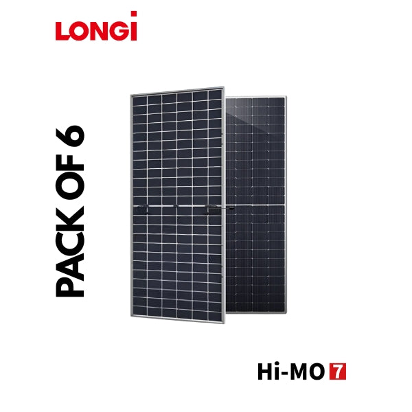 LONGI 610W HI-MO7 Mono Bifacial Panel Pack of 6