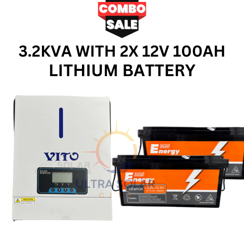 3.2kva Vito With 2x 12v 100ah Lithium Battery Combo