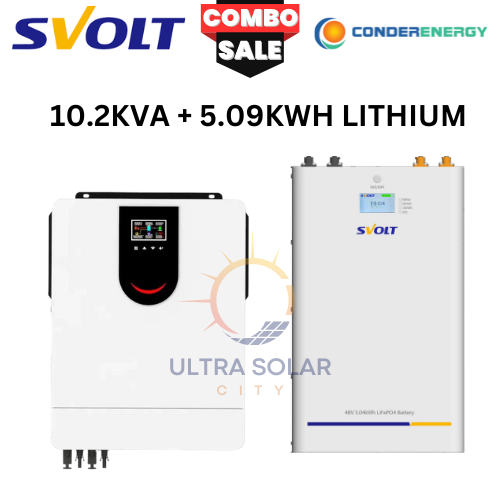 10.2KVA MPPT Pure Sine Wave Load shedding Combo 1x 5.09 KWH AH Battery