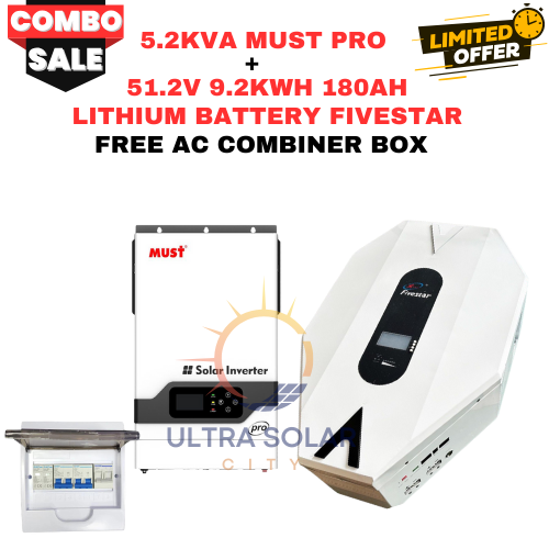 5KVA MUST WITH 51.2V 180AH 9.2KWH FIVESTAR LITHIUM BATTERY