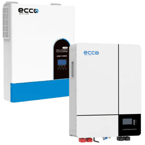 ECCO 11KVA MPPT Pure Sine Wave Load shedding Combo 5.12 KWH ECCO Battery