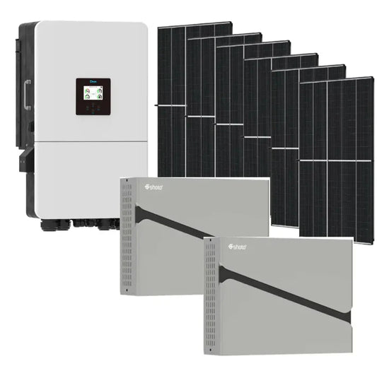 Deye 8KW Battery and Inverter Combo 2 X Shoto 5.12KWh Lithium Batteries Plus 8 X 545w Solar Panels