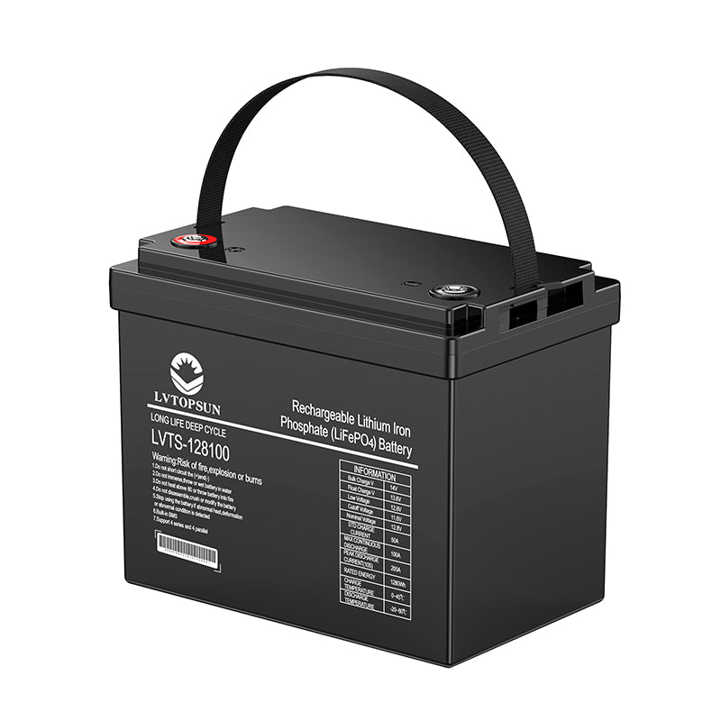 12.8V 100Ah LiFePO4 Lithium Solar Battery 1.28kWh LVTOPSUN