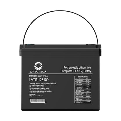 12.8V 100Ah LiFePO4 Lithium Solar Battery 1.28kWh LVTOPSUN